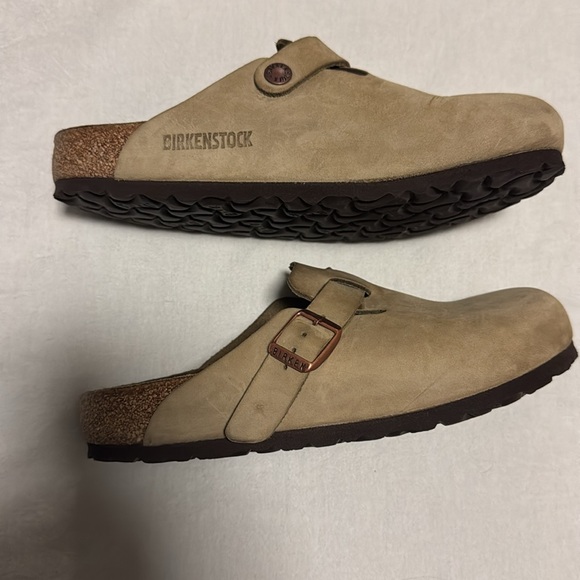 Birkenstock Brown Suede Slip-On Clogs - Picture 3 of 6